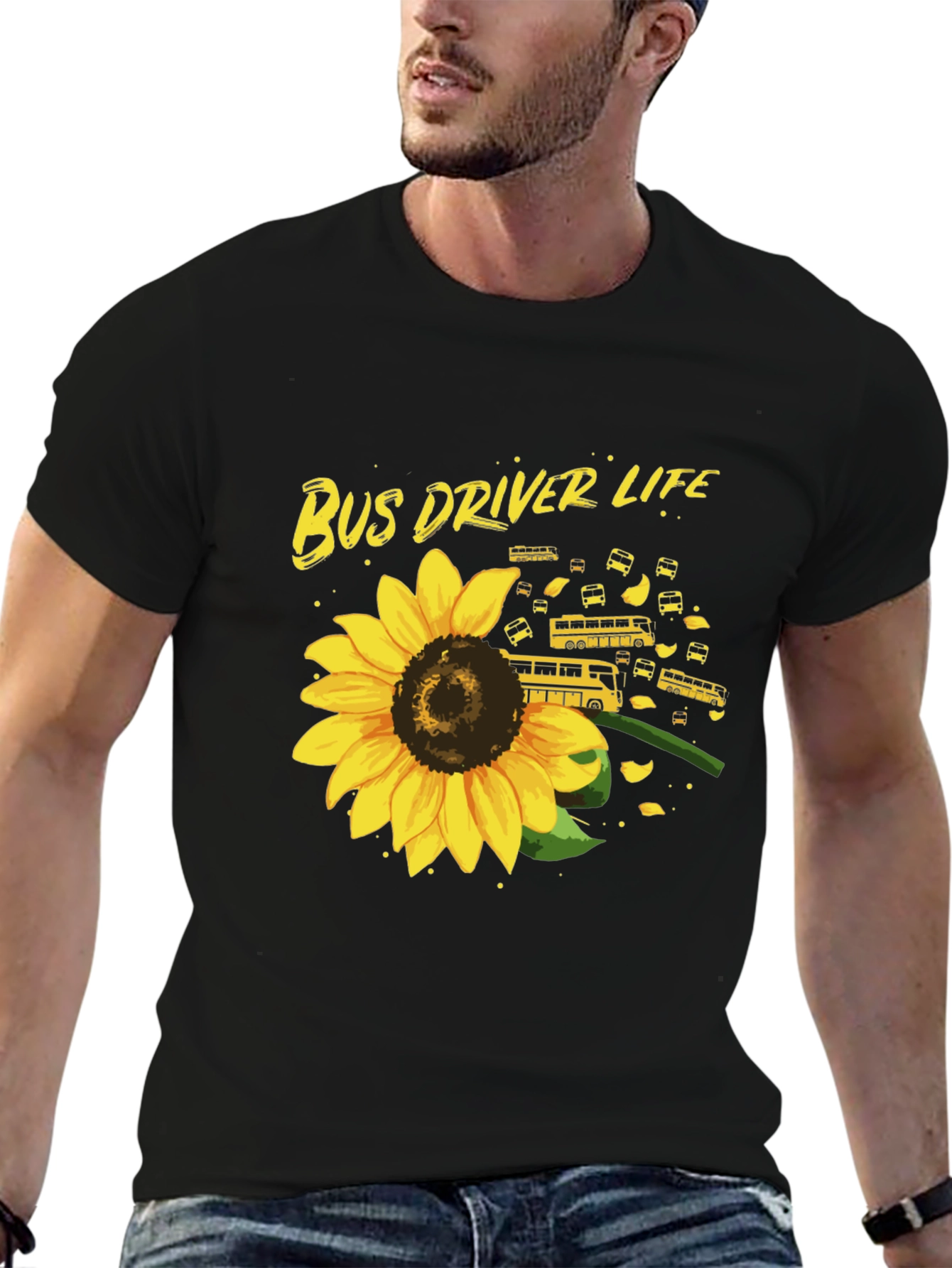 Bus Driver Life Sunflower T-Shirt