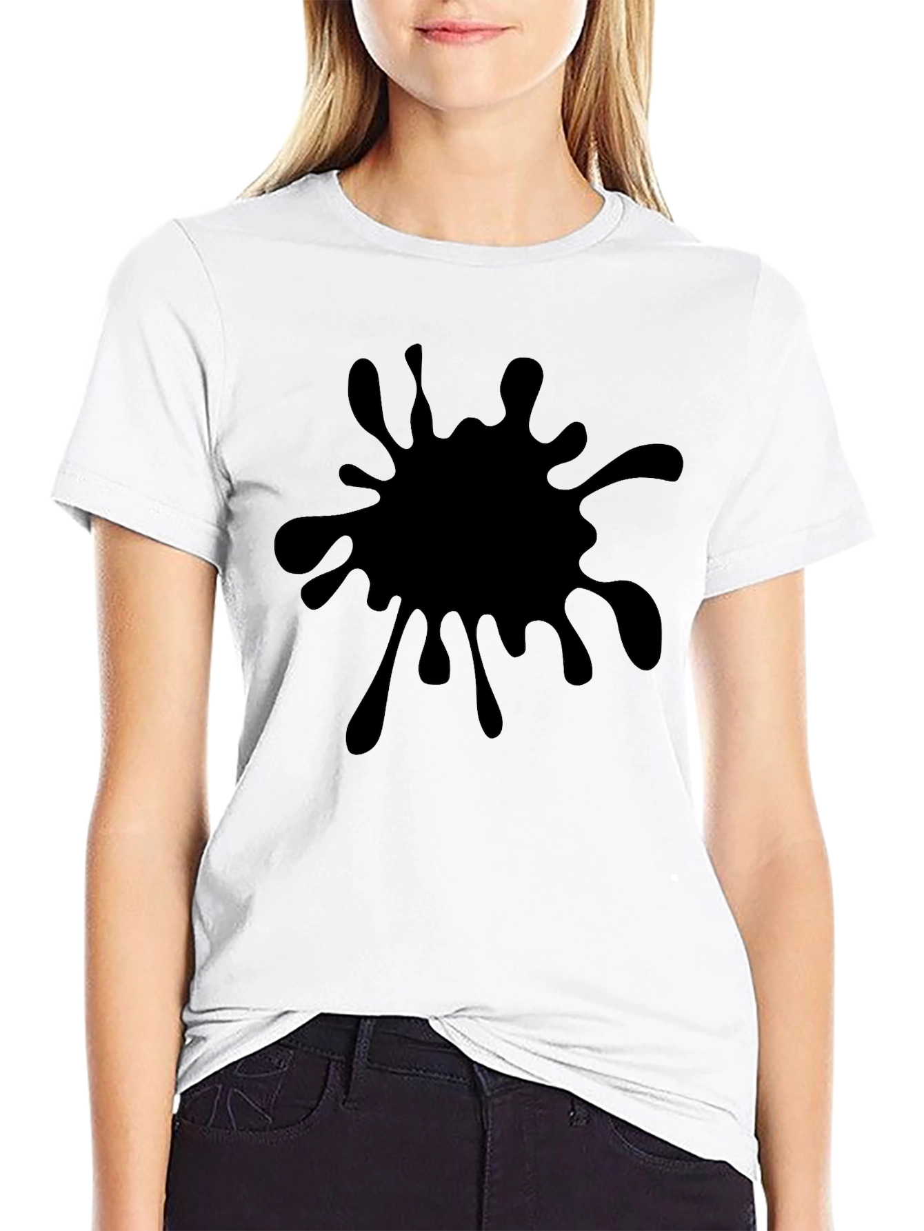 Black Splatter Graphic Tee - Mens Casual Shirt