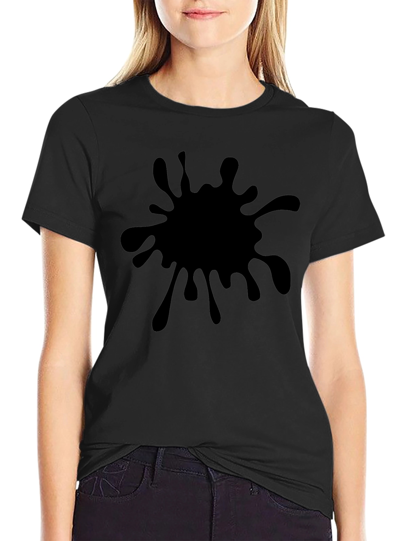 Black Splatter Graphic Tee - Mens Casual Shirt