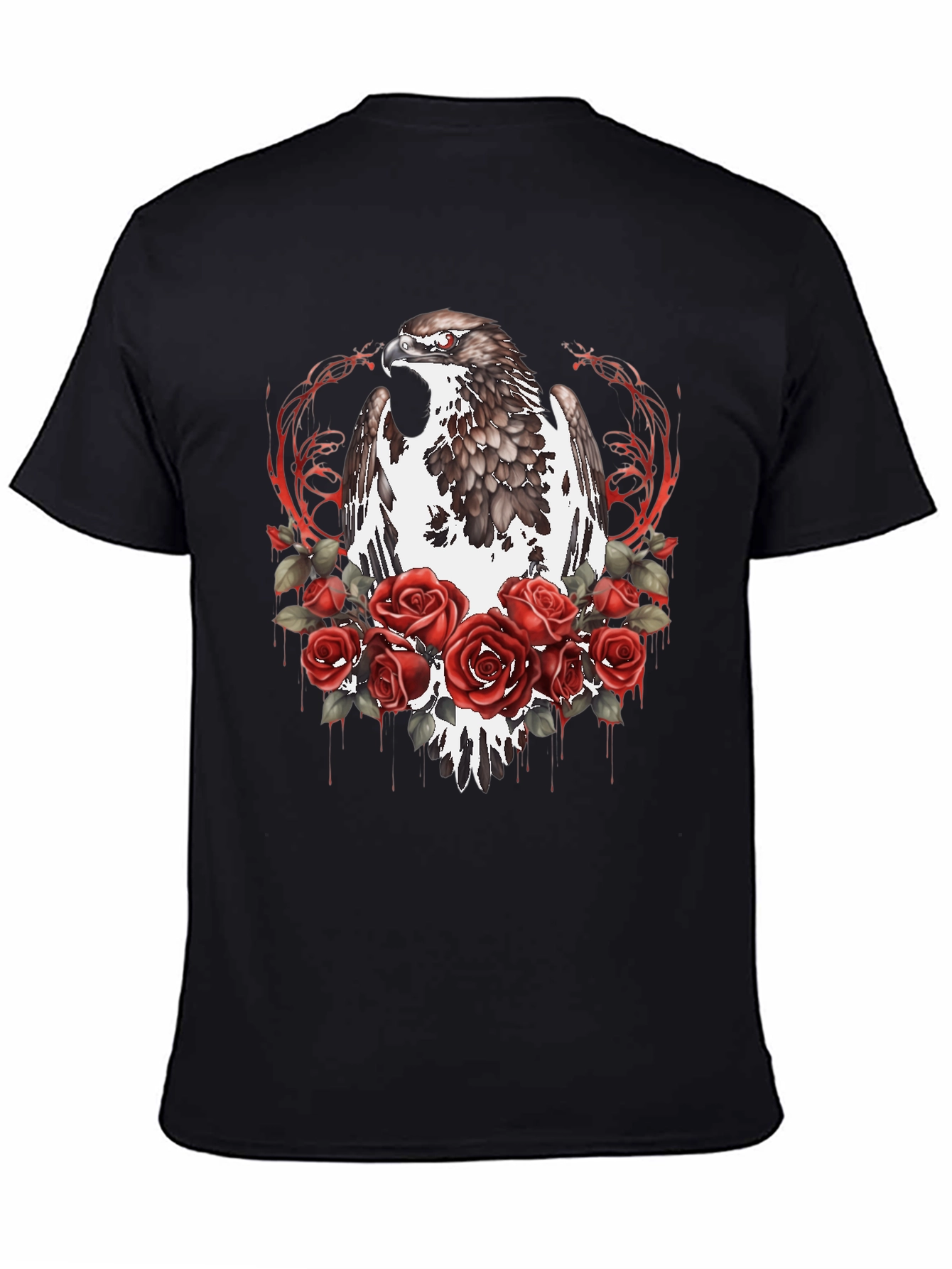 Eagle & Roses Graphic T-Shirt - Bold Black Tee