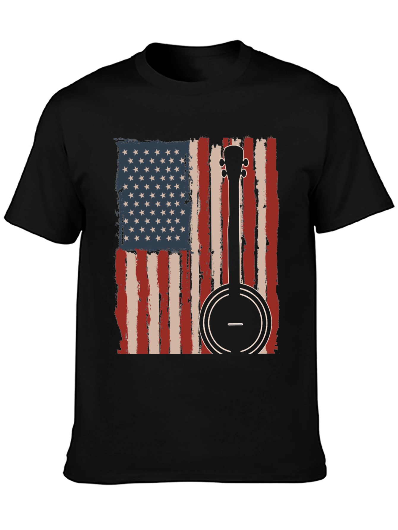 Patriotic Banjo American Flag T-Shirt