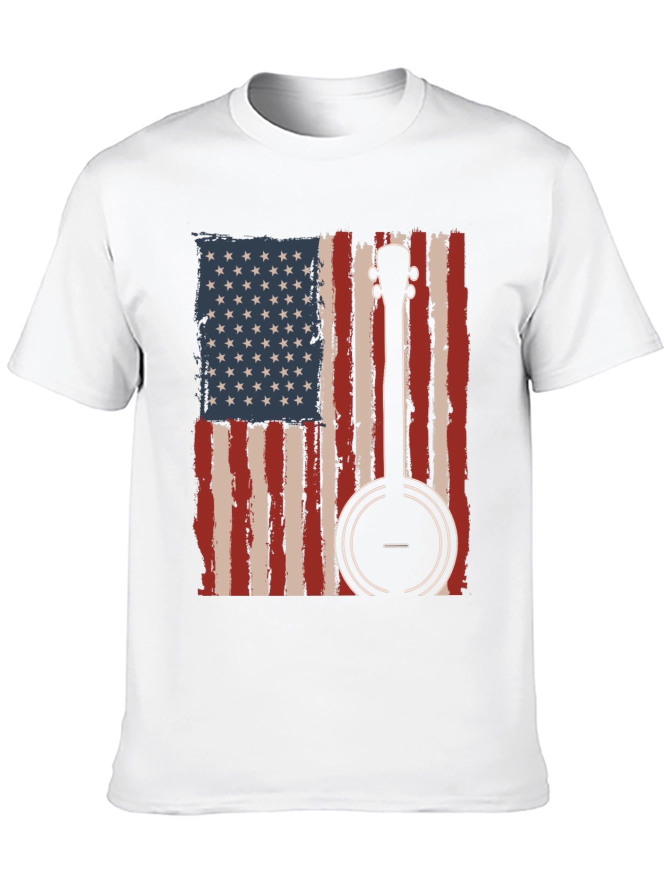 Patriotic Banjo American Flag T-Shirt