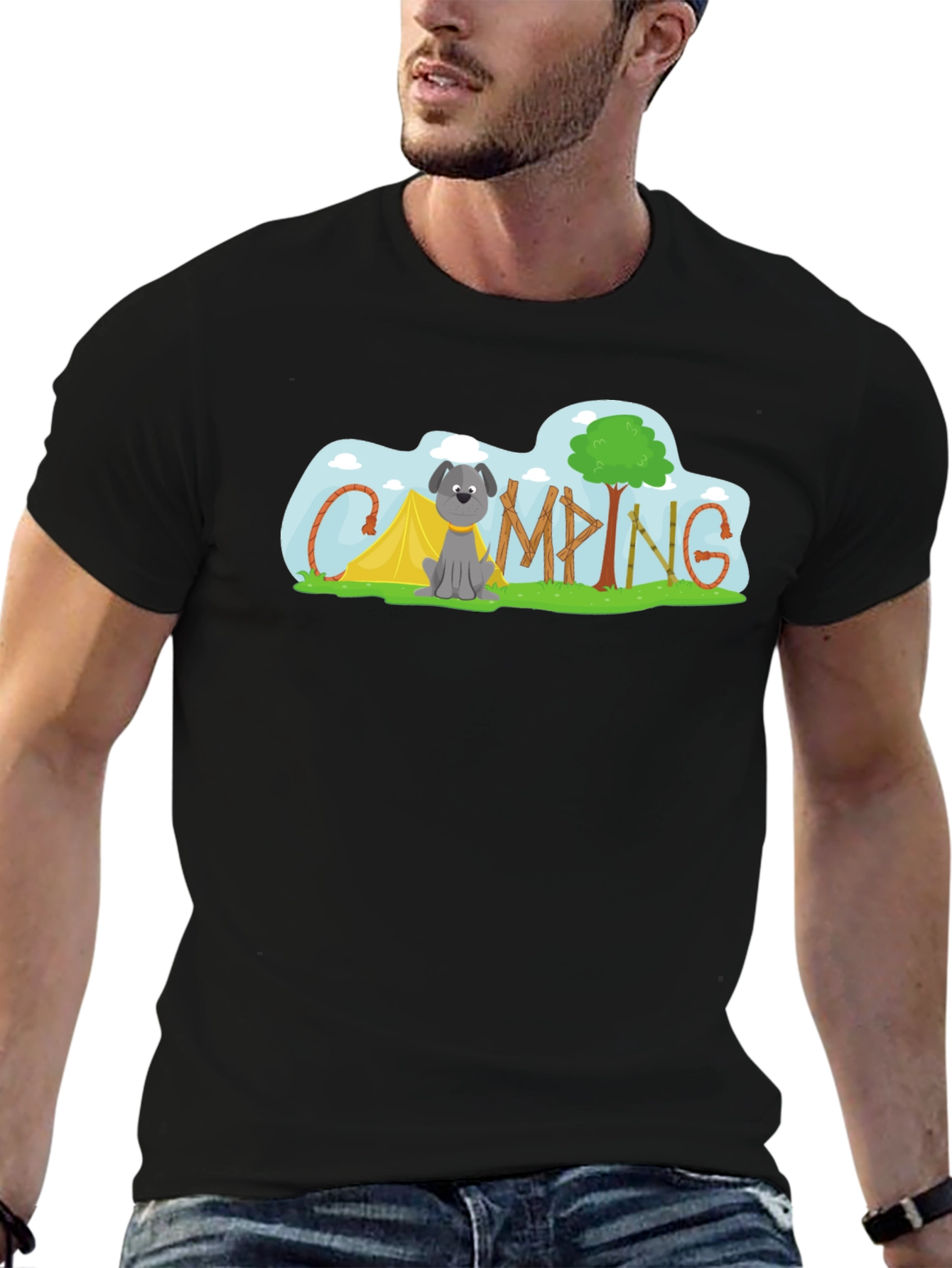 Camping Dog Tee - Adventure Awaits!