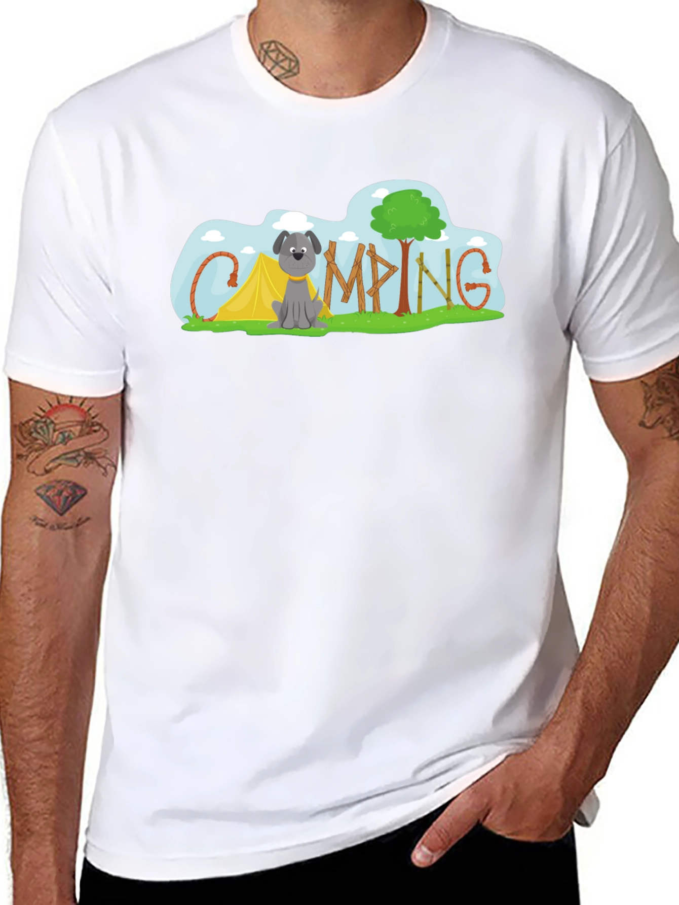 Camping Dog Tee - Adventure Awaits!
