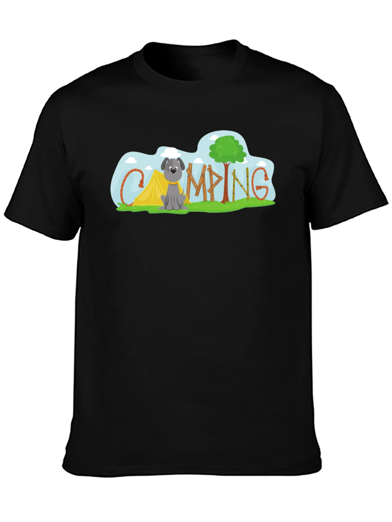 Camping Dog Tee - Adventure Awaits!