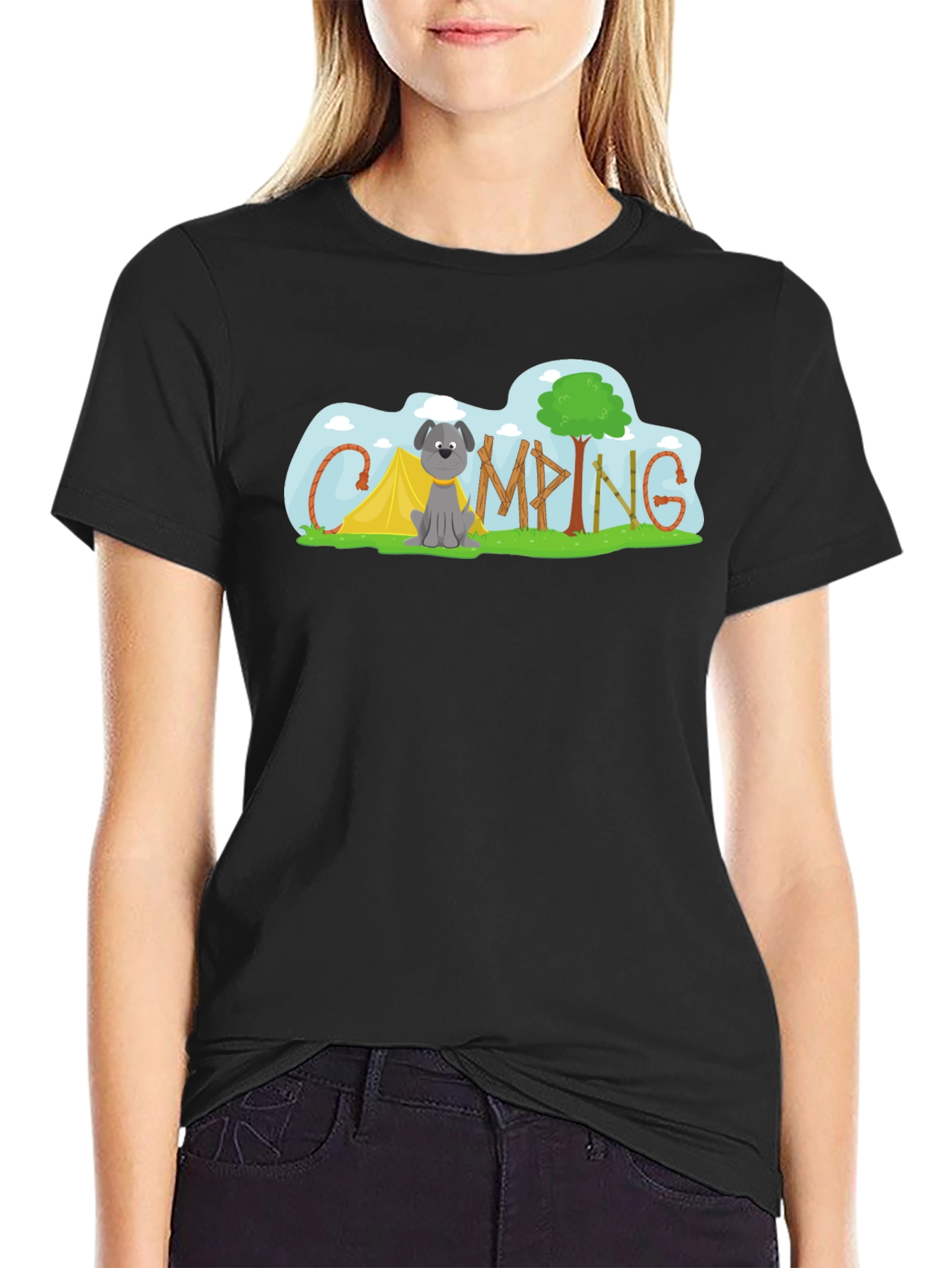 Camping Dog Tee - Adventure Awaits!