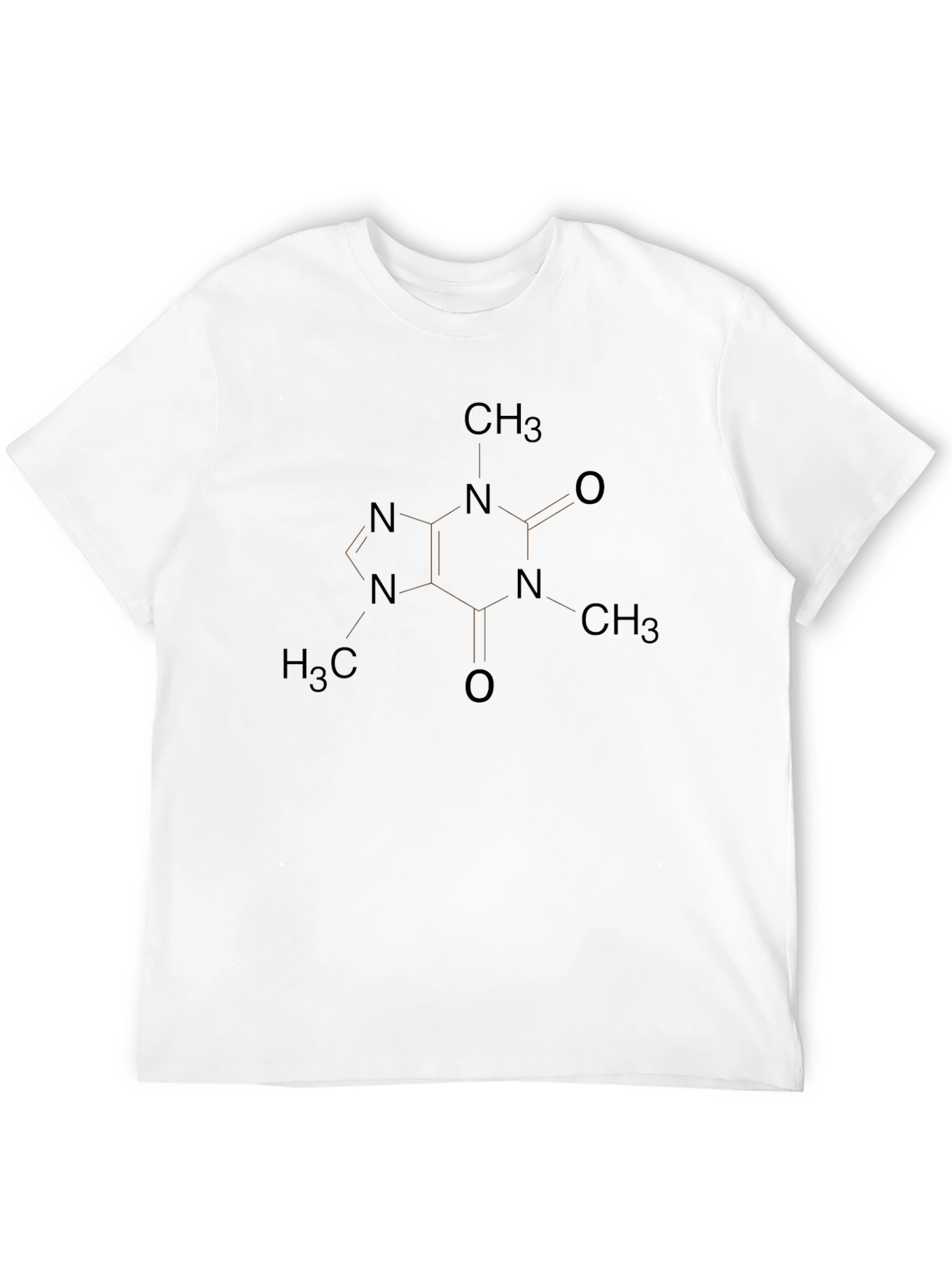 Caffeine Molecule Graphic Print T-Shirt - Black