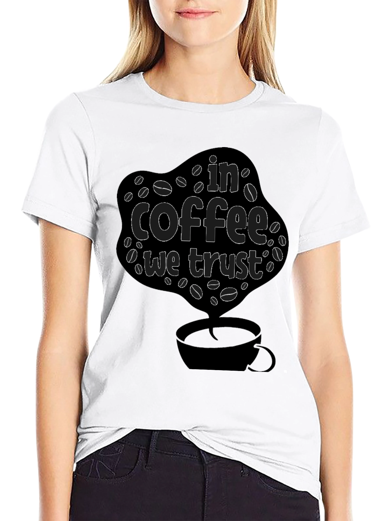 In Coffee We Trust Black T-Shirt