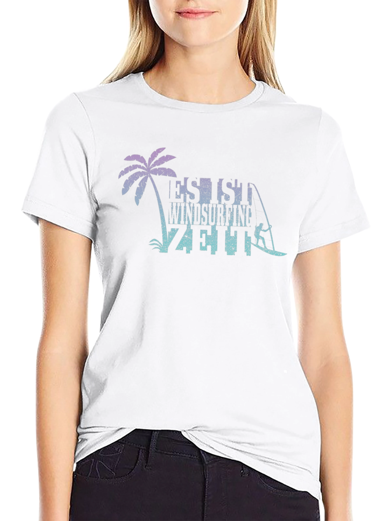 Windsurfing T-Shirt - Palm Tree Design