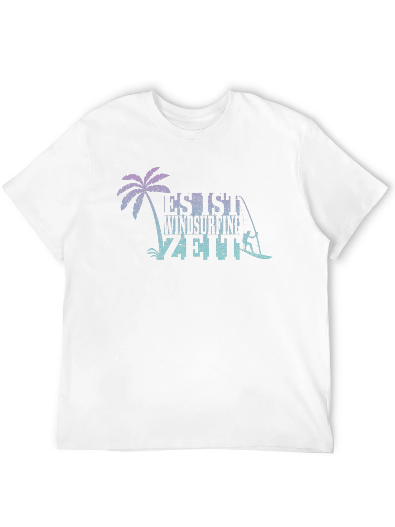 Windsurfing T-Shirt - Palm Tree Design