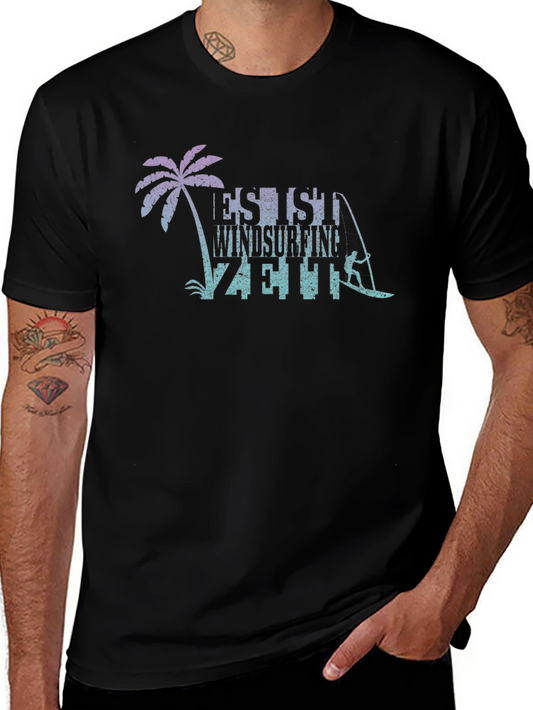 Windsurfing T-Shirt - Palm Tree Design