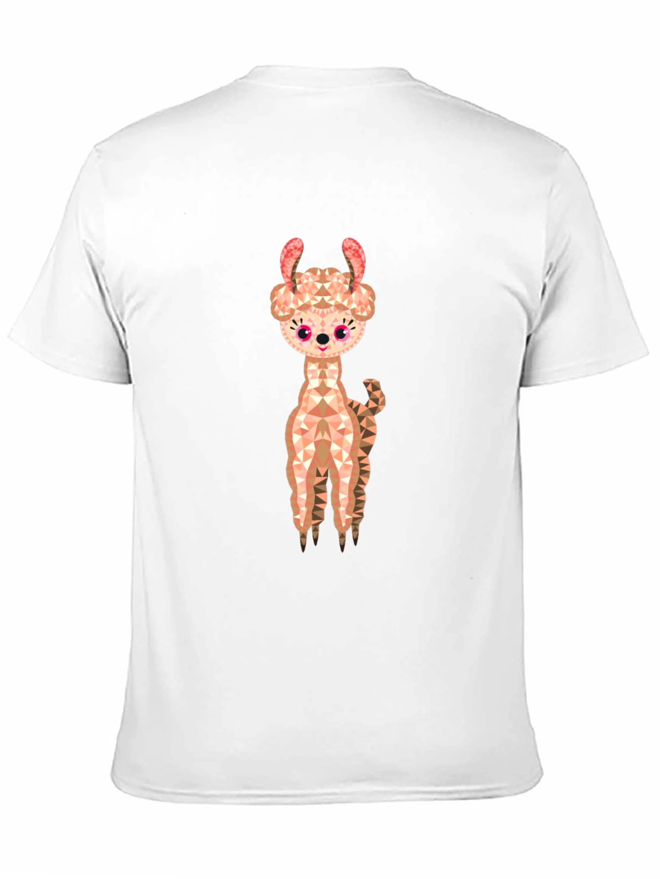 Geometric Llama Graphic Tee - Black Cotton Blend