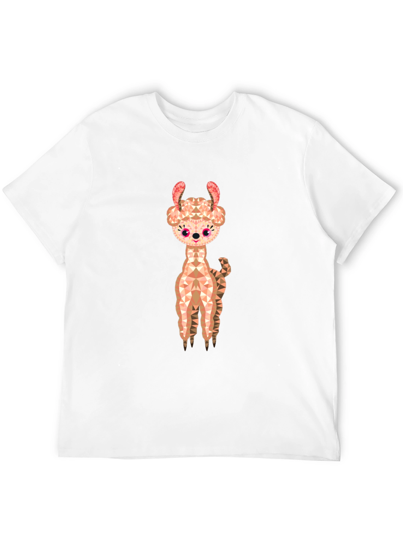 Geometric Llama Graphic Tee - Black Cotton Blend