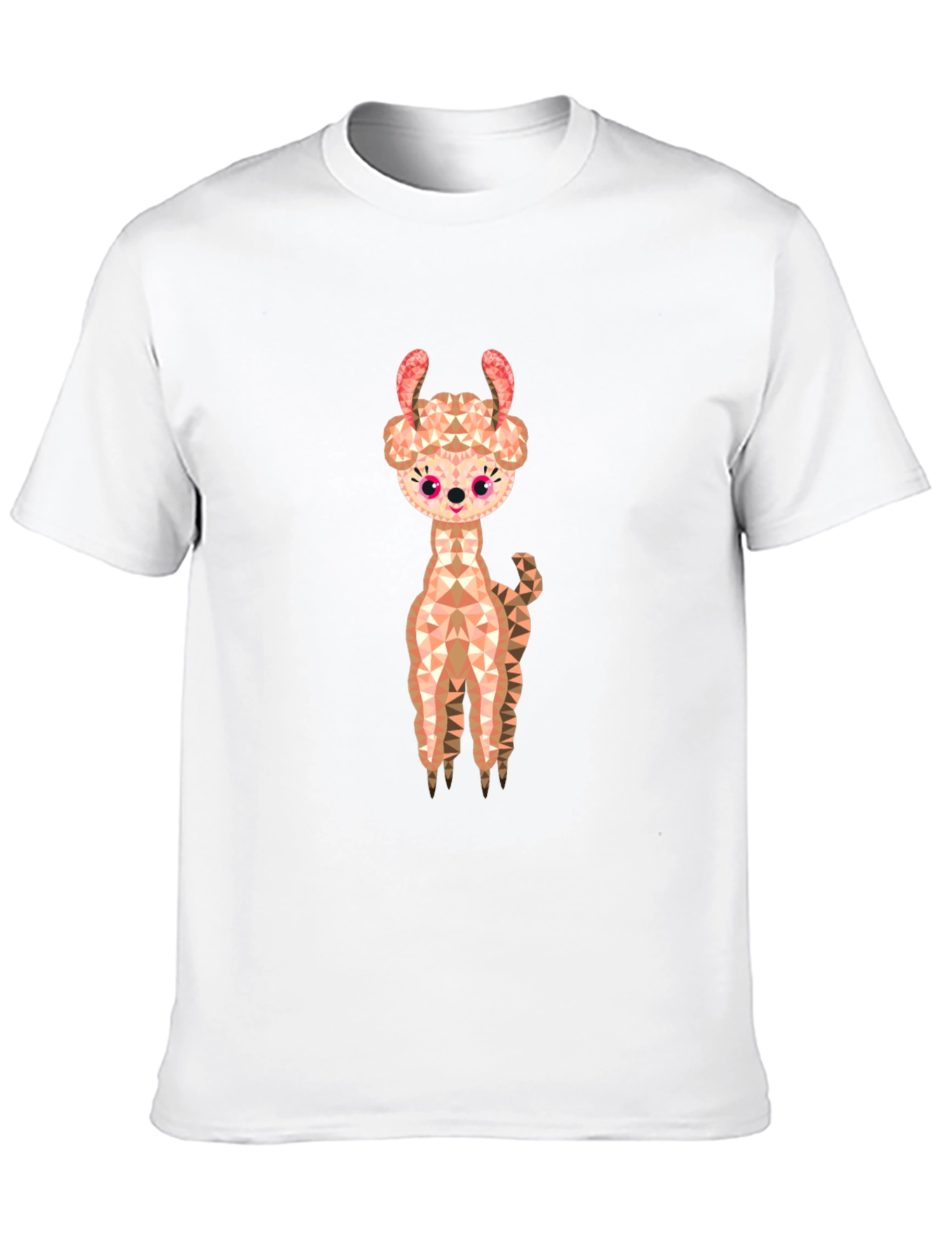 Geometric Llama Graphic Tee - Black Cotton Blend