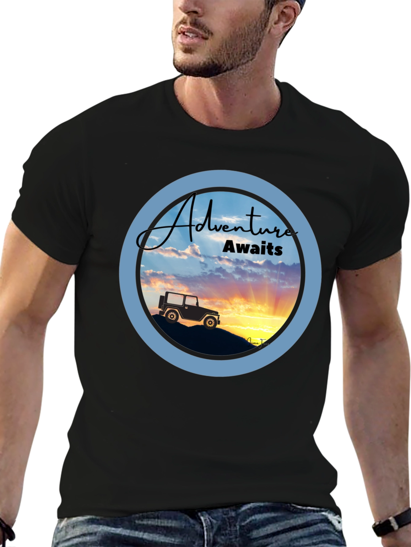 Adventure Awaits Graphic Tee - Black