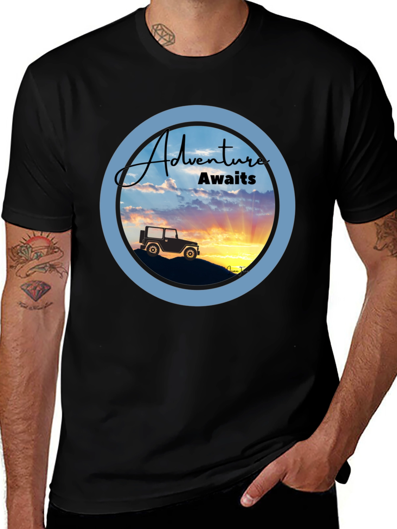 Adventure Awaits Graphic Tee - Black