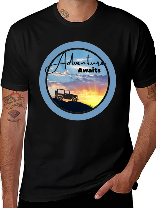 Adventure Awaits Graphic Tee - Black
