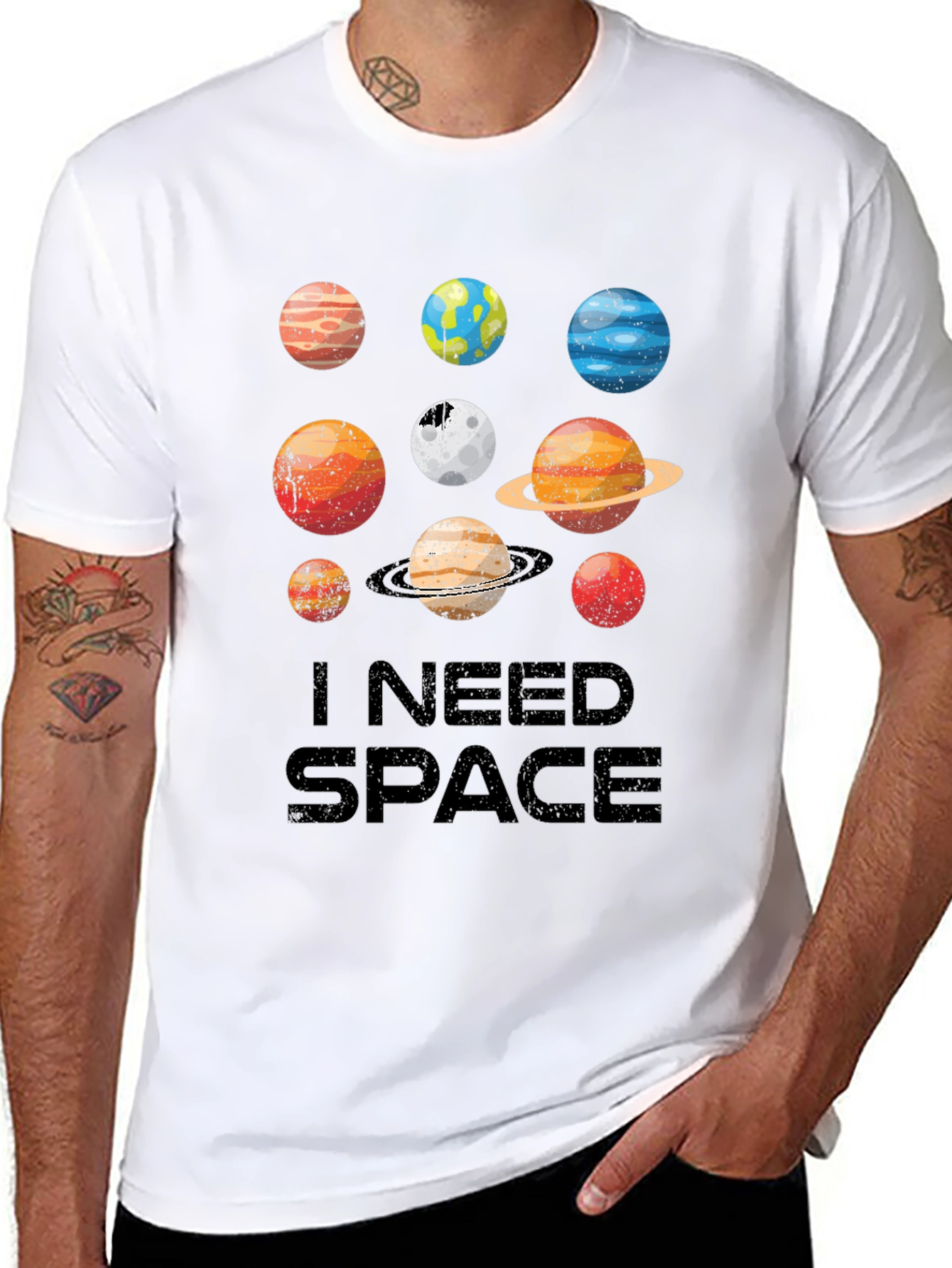 I Need Space Planets Graphic Tee