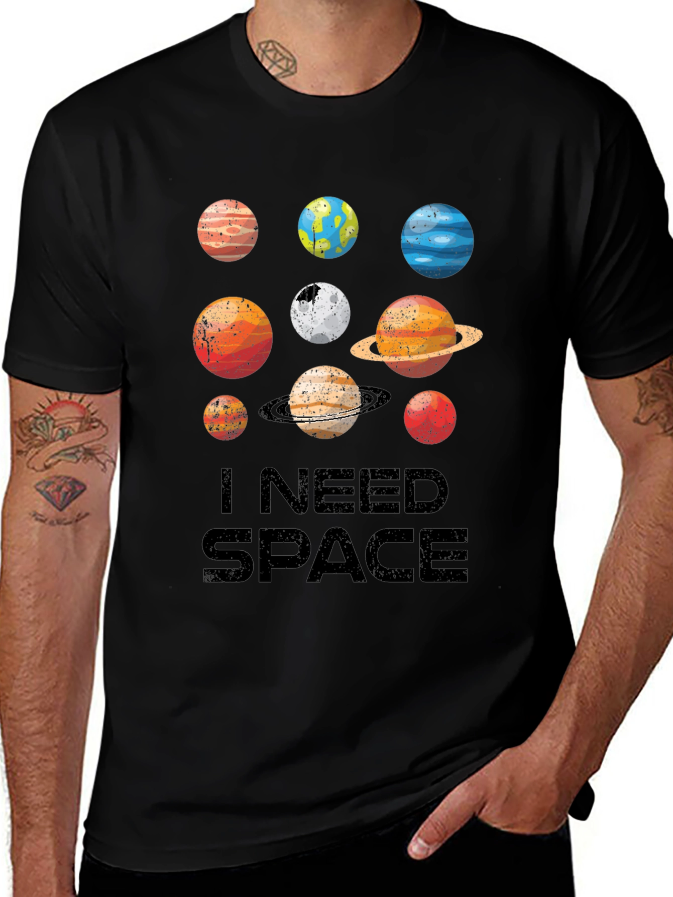 I Need Space Planets Graphic Tee