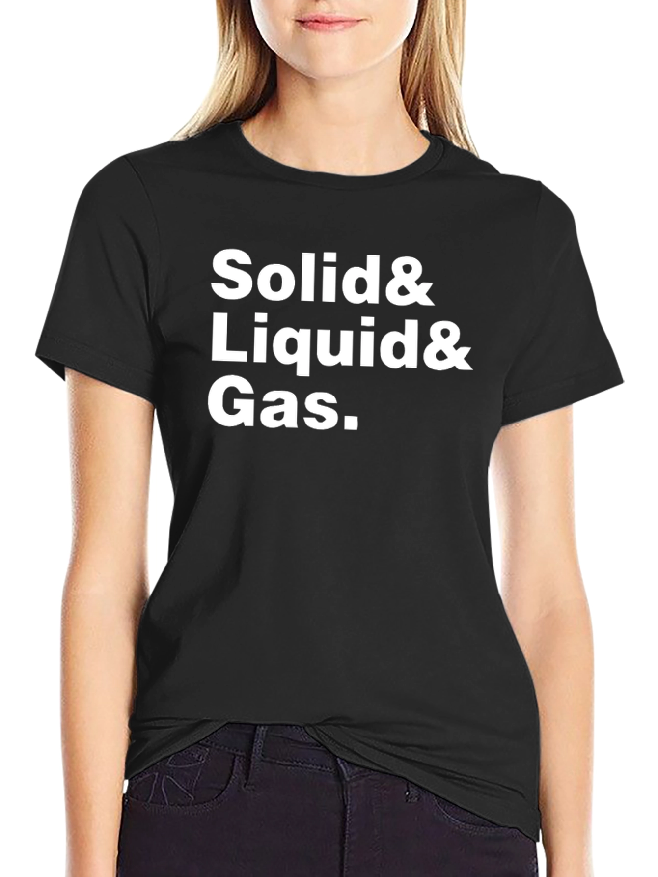 Solid Liquid Gas. Black T-Shirt