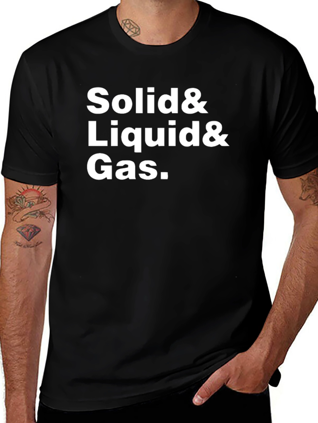 Solid Liquid Gas. Black T-Shirt
