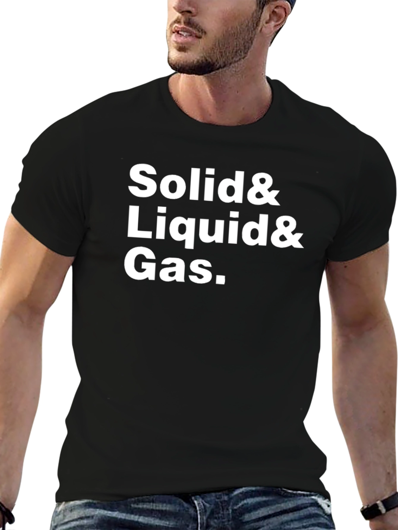 Solid Liquid Gas. Black T-Shirt