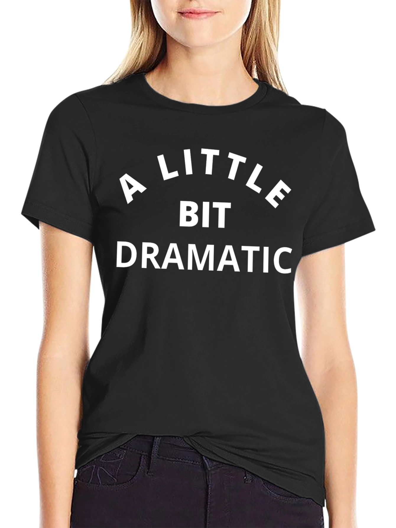 A Little Bit Dramatic Graphic Tee - Black