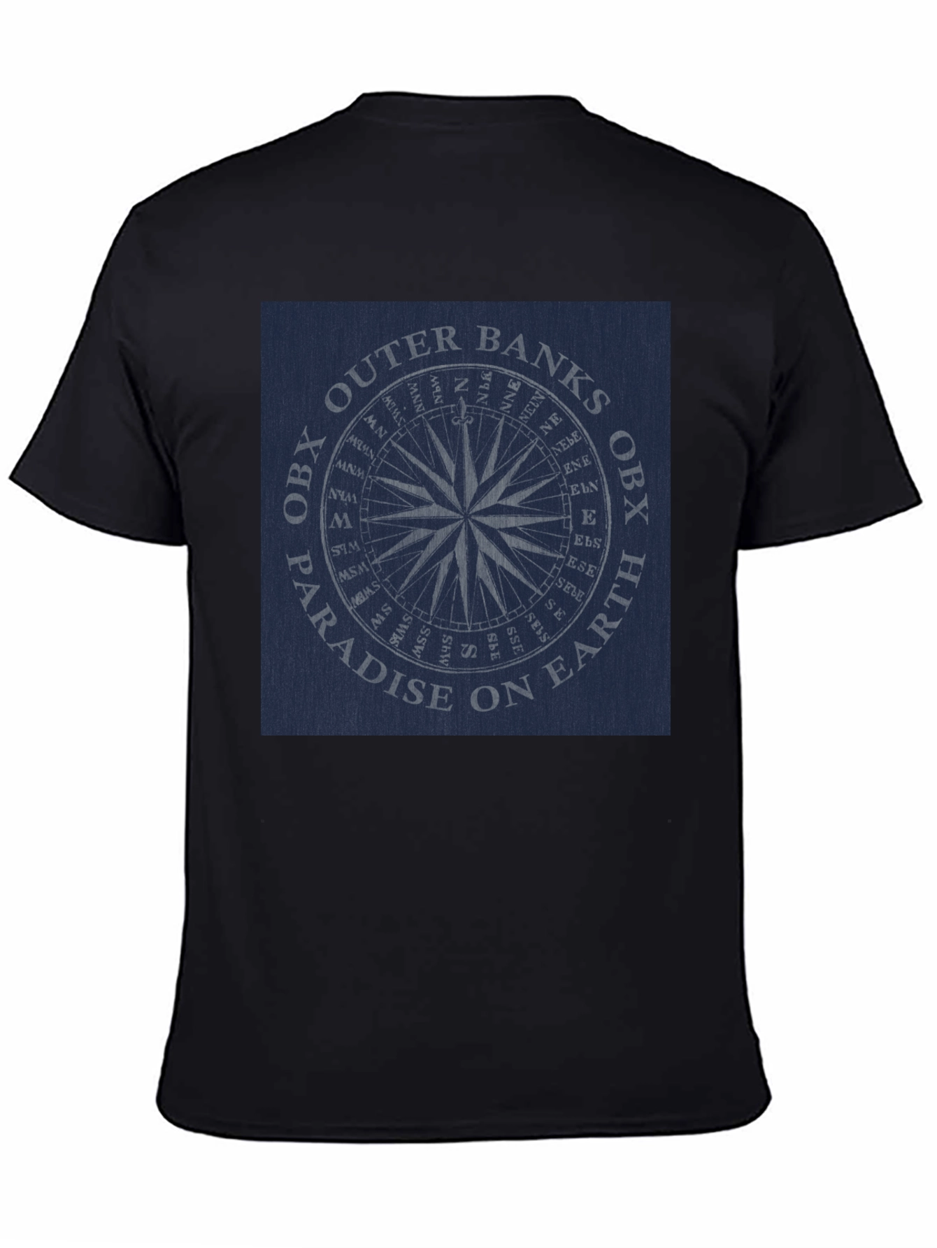 Outer Banks OBX Paradise Compass Black T-Shirt