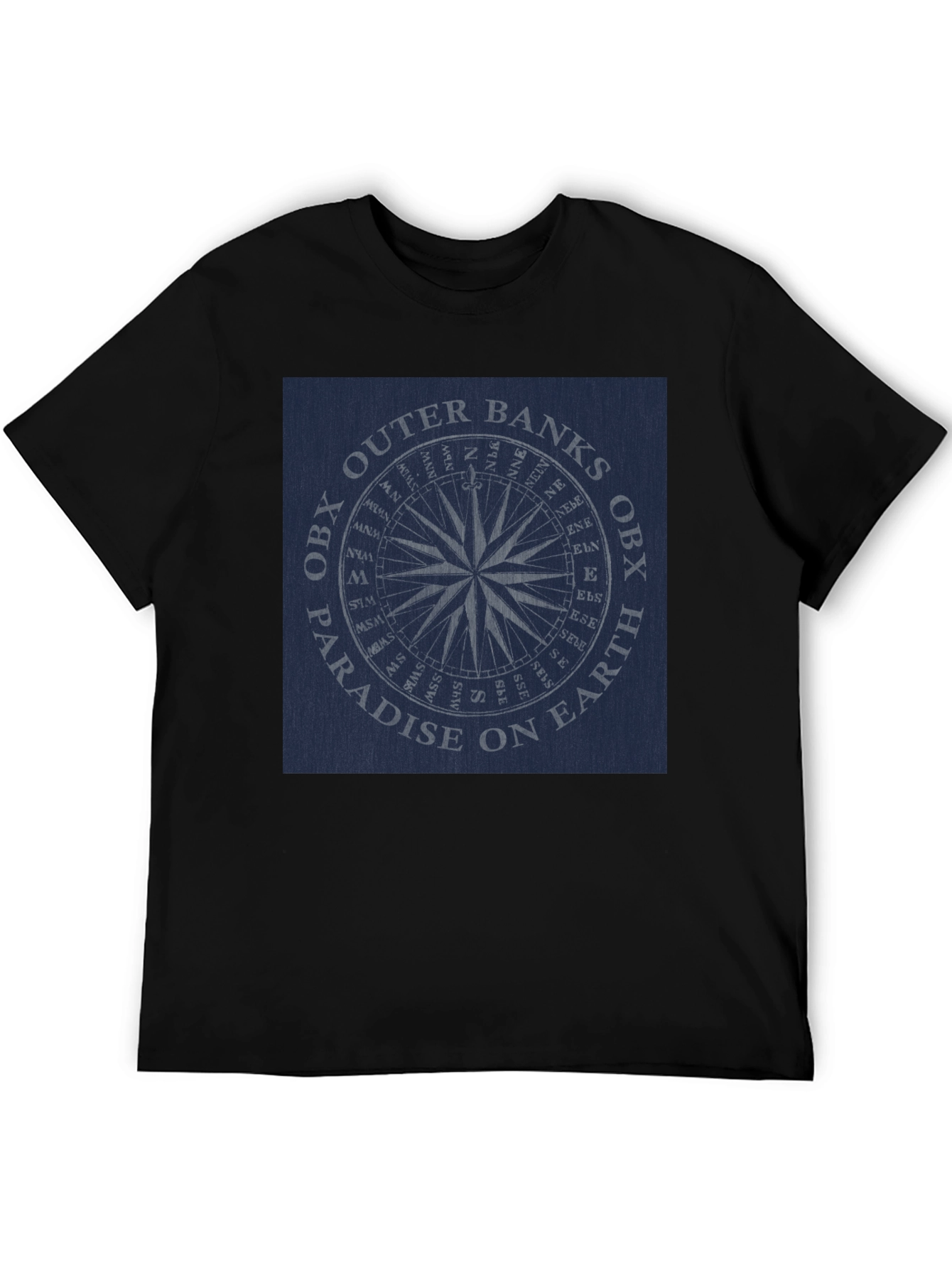 Outer Banks OBX Paradise Compass Black T-Shirt