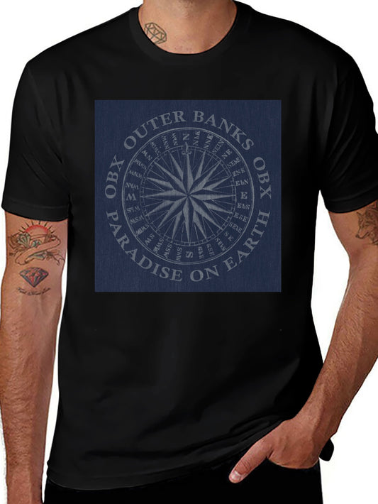 Outer Banks OBX Paradise Compass Black T-Shirt