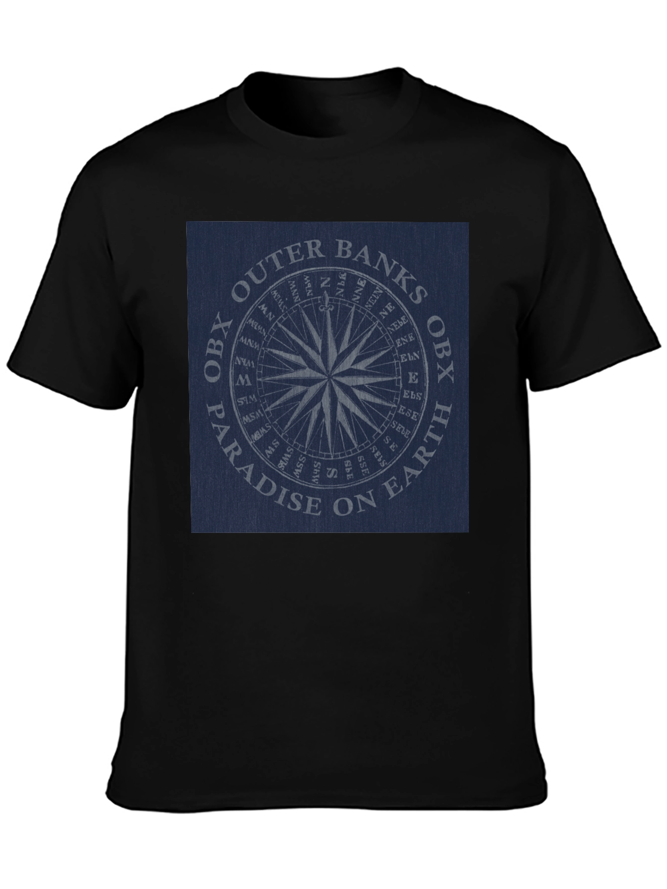 Outer Banks OBX Paradise Compass Black T-Shirt