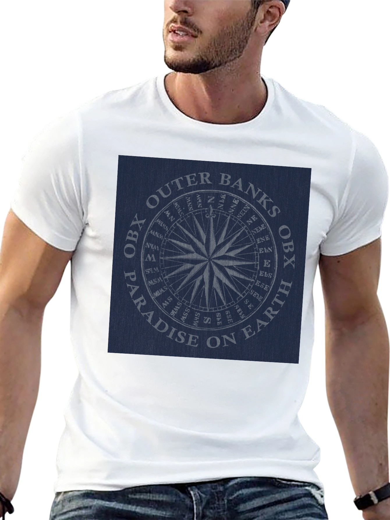 Outer Banks OBX Paradise Compass Black T-Shirt