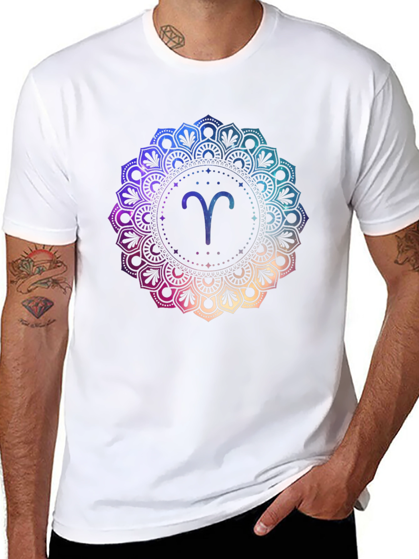Aries Zodiac Mandala Graphic T-Shirt