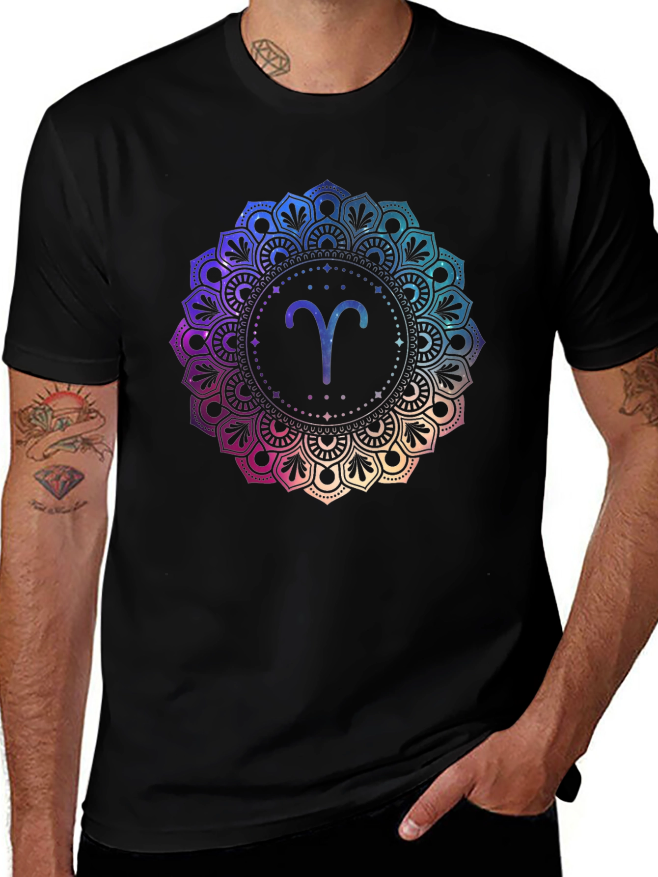Aries Zodiac Mandala Graphic T-Shirt
