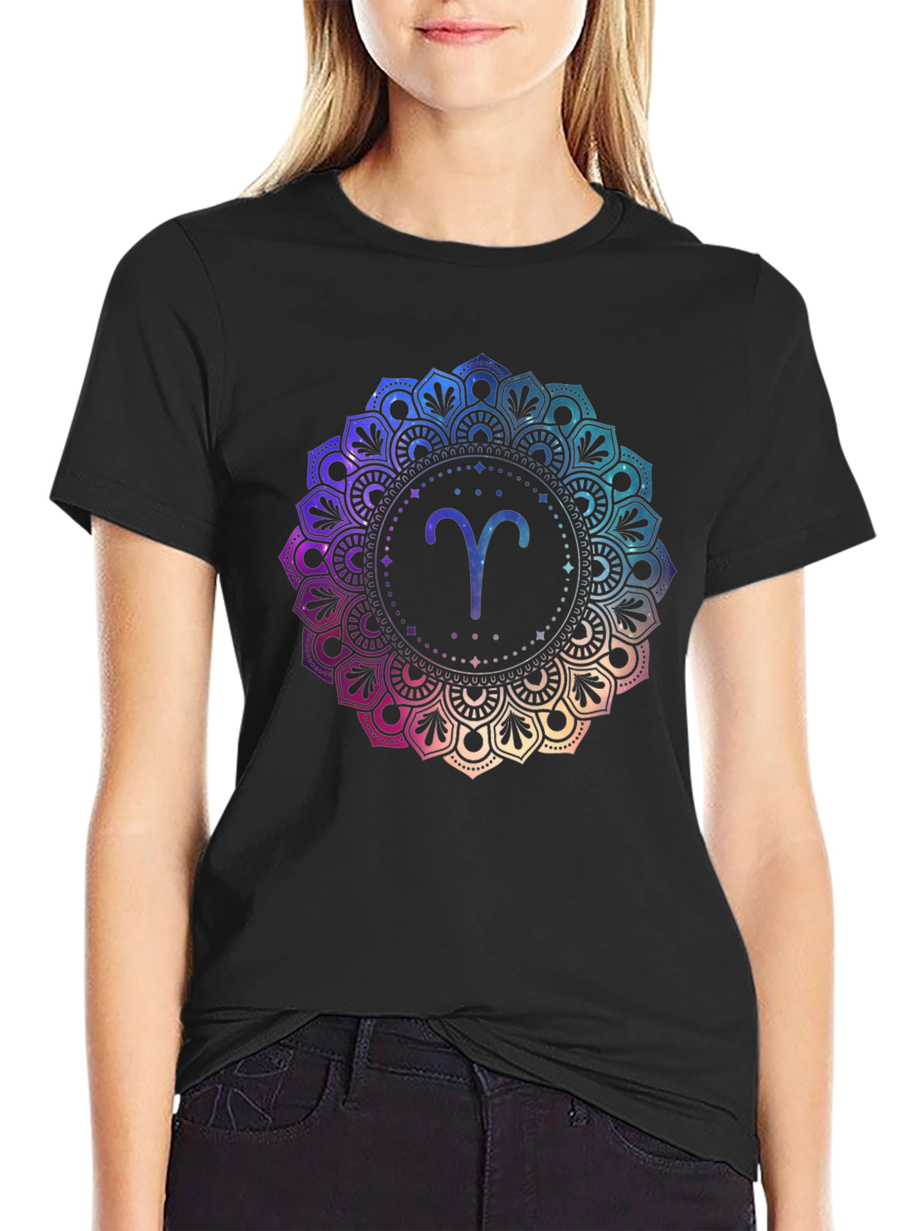 Aries Zodiac Mandala Graphic T-Shirt