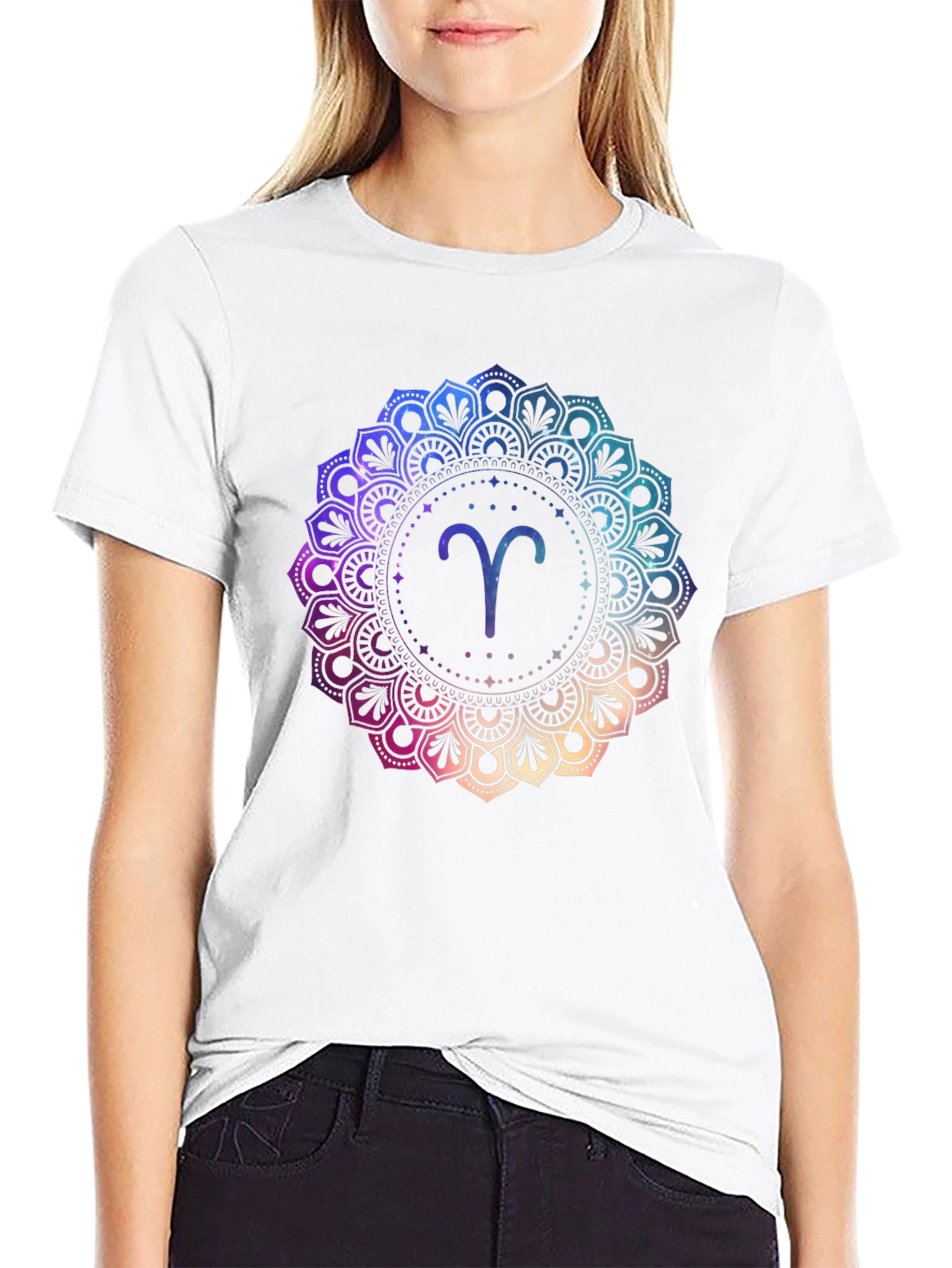 Aries Zodiac Mandala Graphic T-Shirt