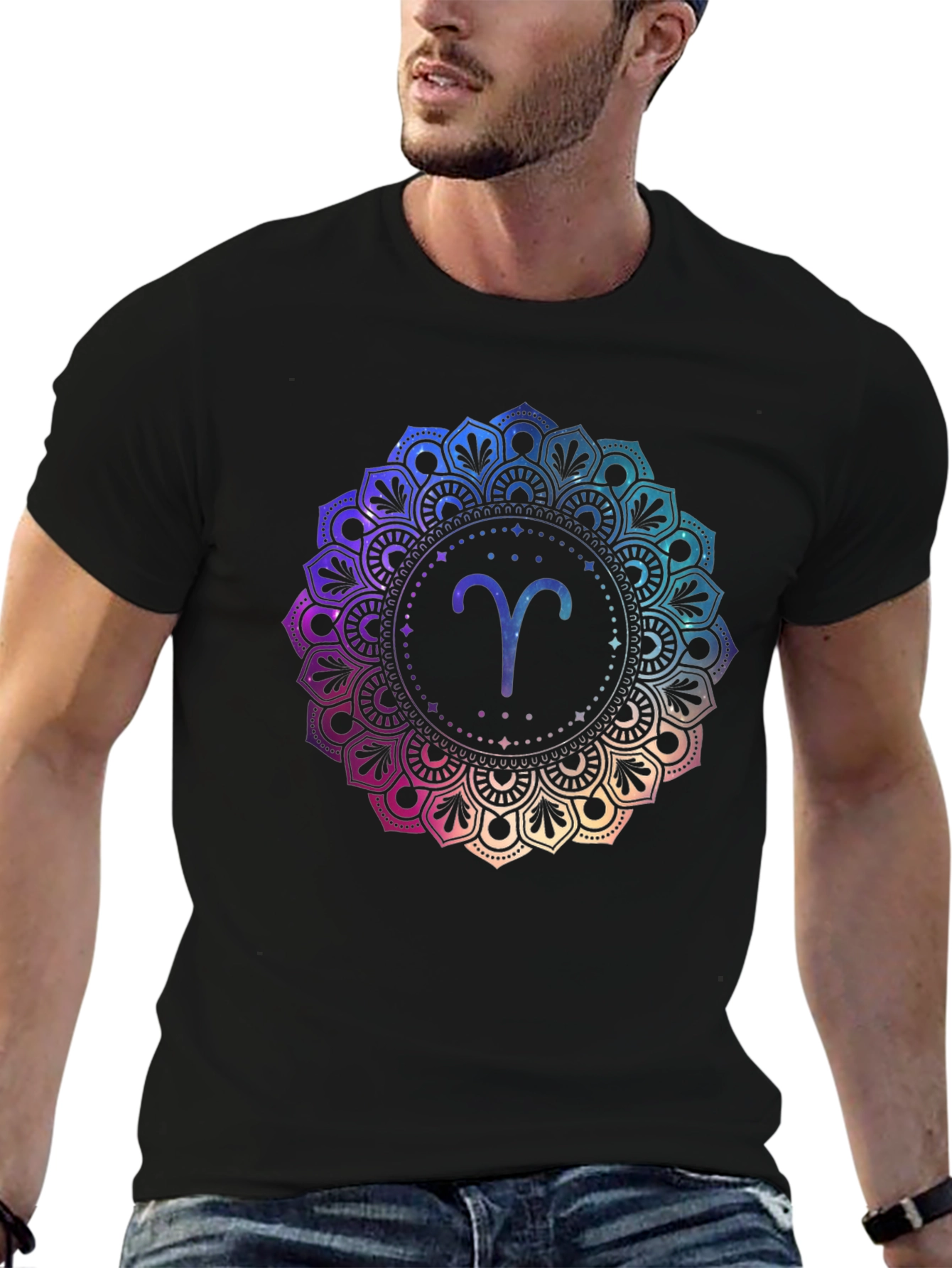 Aries Zodiac Mandala Graphic T-Shirt