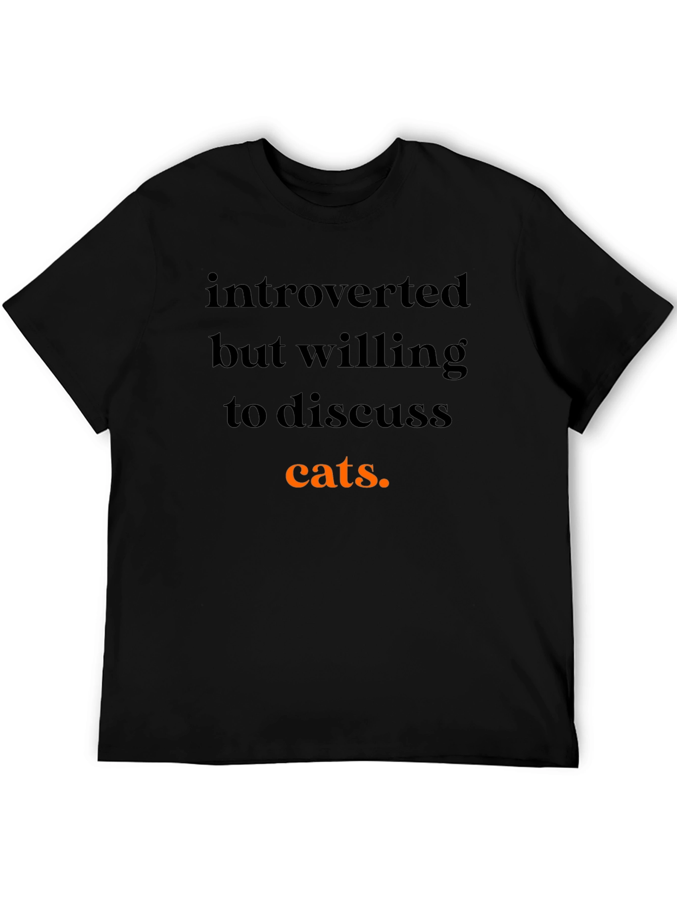 Introverted Cat Lover Tee - Soft Black T-Shirt