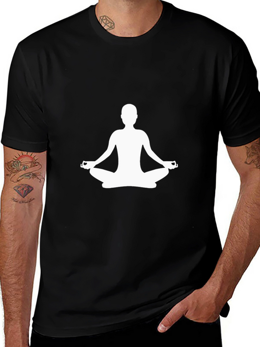 Meditative Pose Graphic T-Shirt - Black