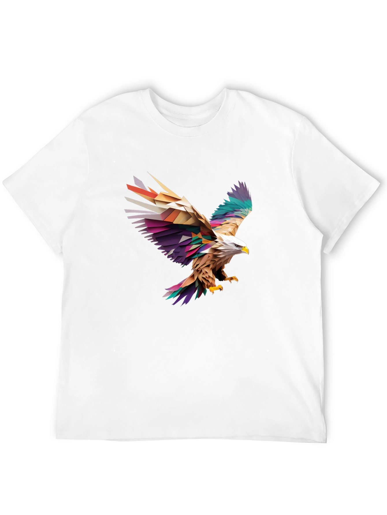Geometric Eagle Graphic Black T-Shirt