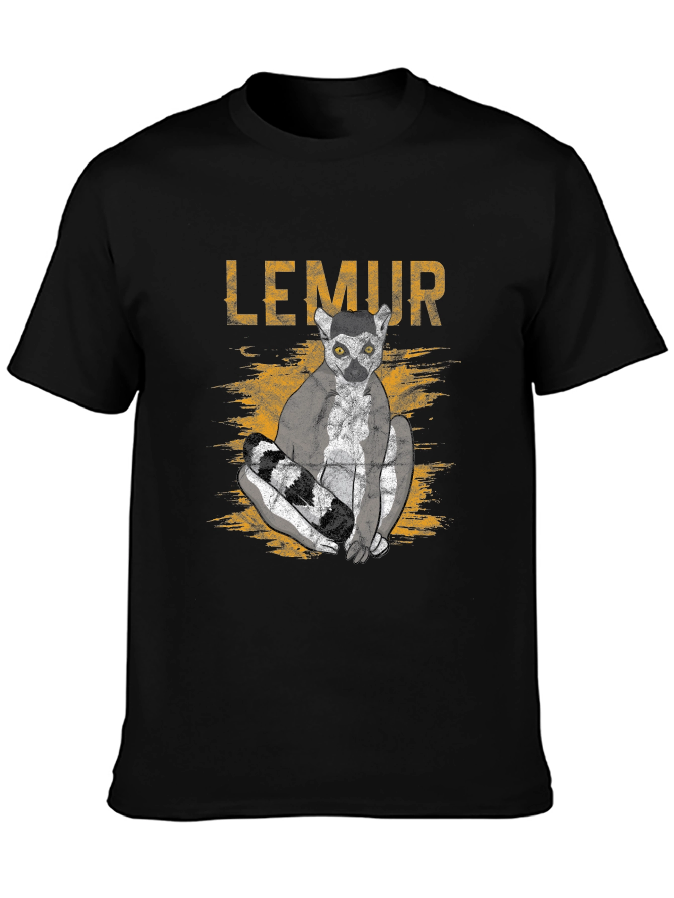 Lemur Graphic T-Shirt - Black Casual Wear