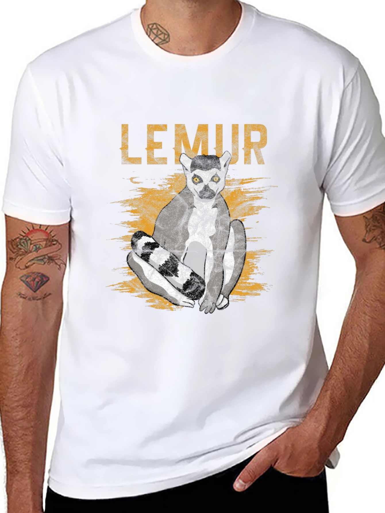 Lemur Graphic T-Shirt - Black Casual Wear