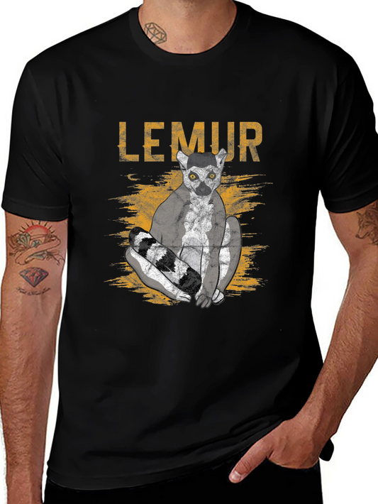 Lemur Graphic T-Shirt - Black Casual Wear