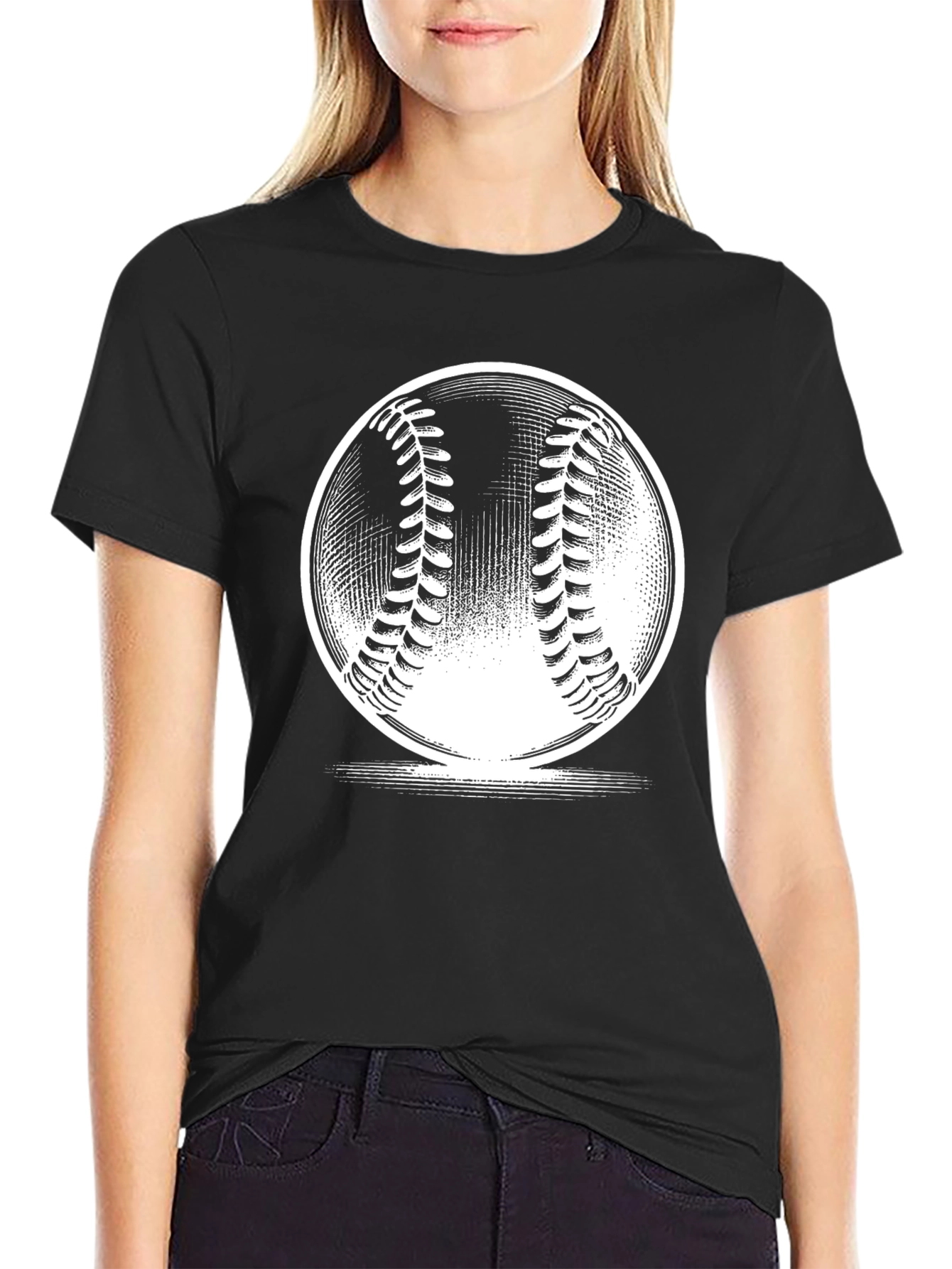 Baseball Graphic Tee - Classic Black Cotton
