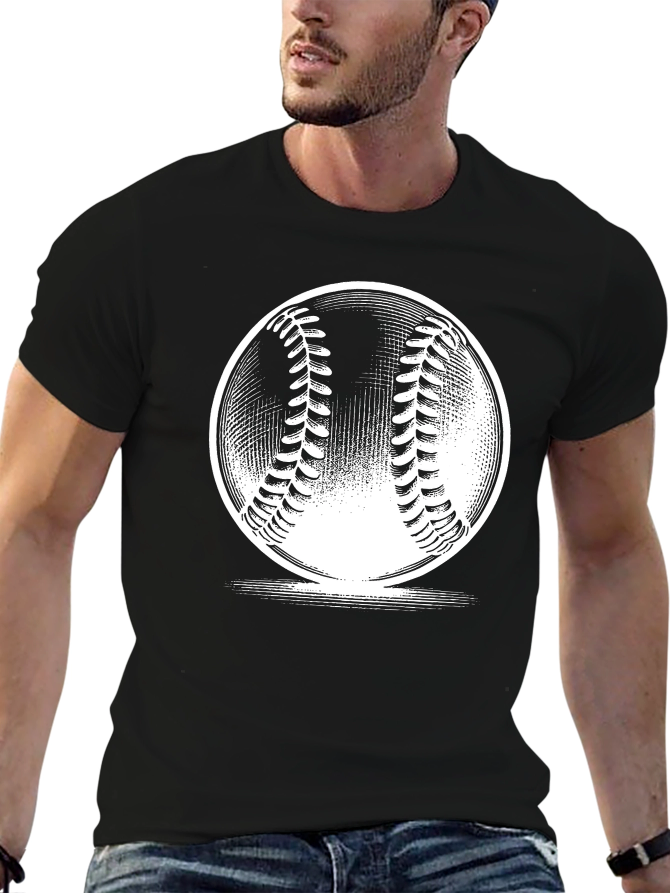 Baseball Graphic Tee - Classic Black Cotton