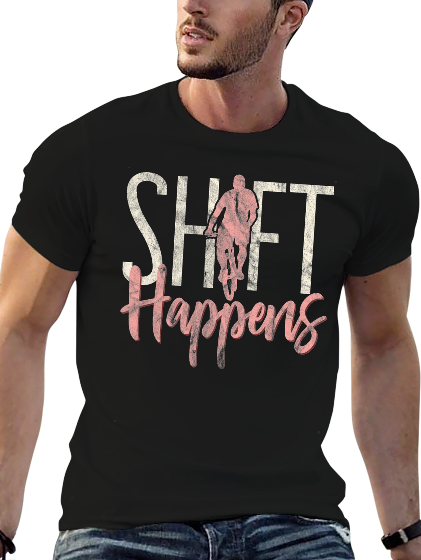 Shift Happens Graphic T-Shirt - Biker Tee