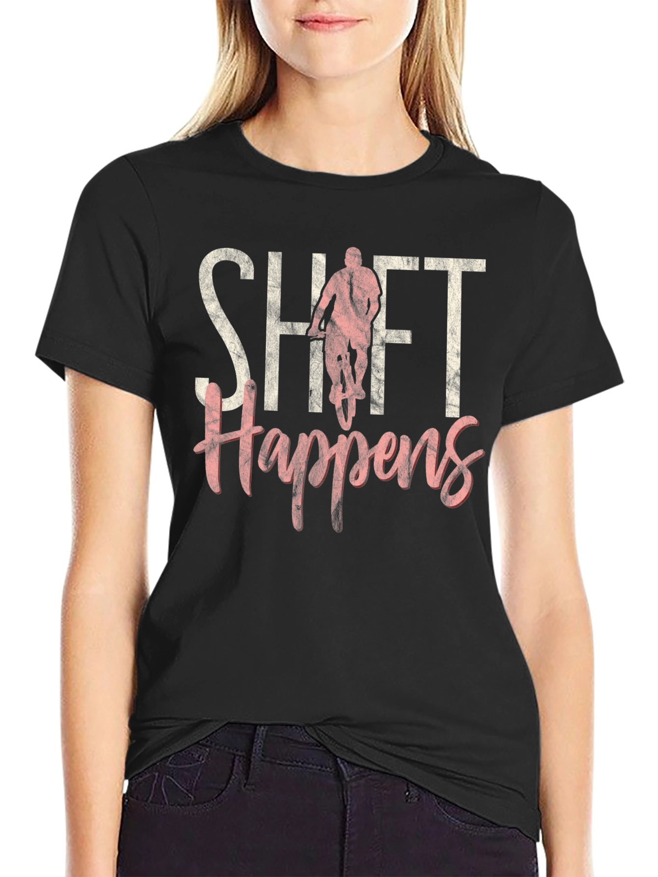 Shift Happens Graphic T-Shirt - Biker Tee