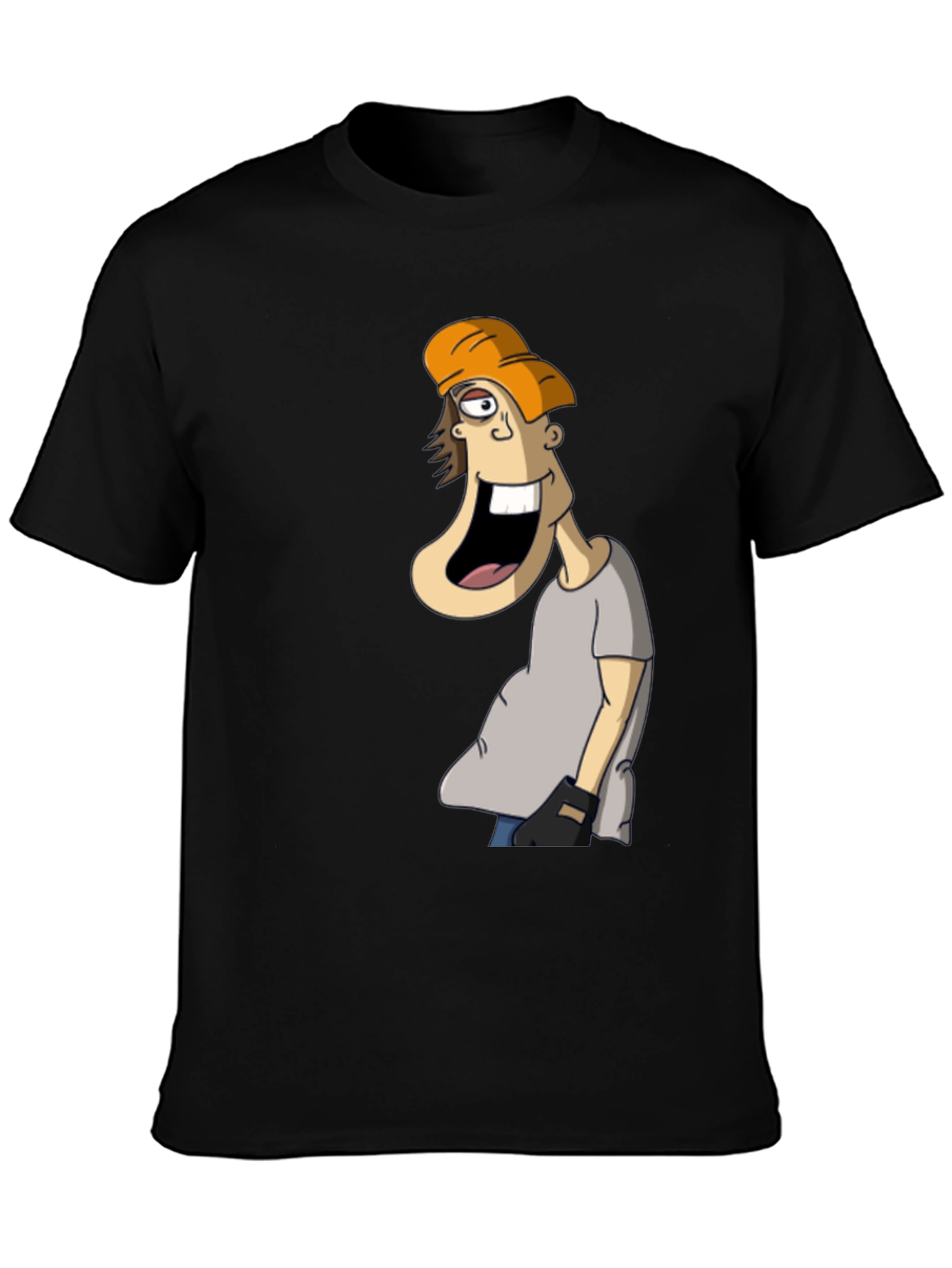 Cartoon Character Graphic Tee - Black