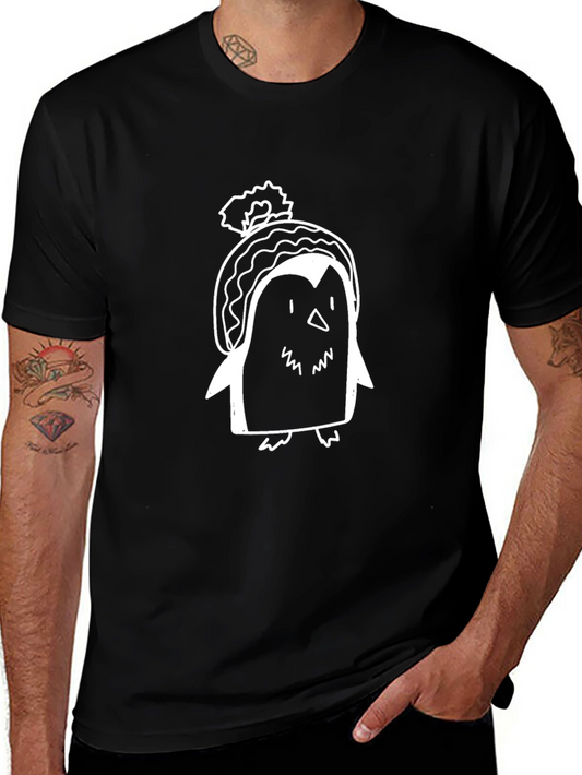Penguin in Beanie Graphic T-Shirt