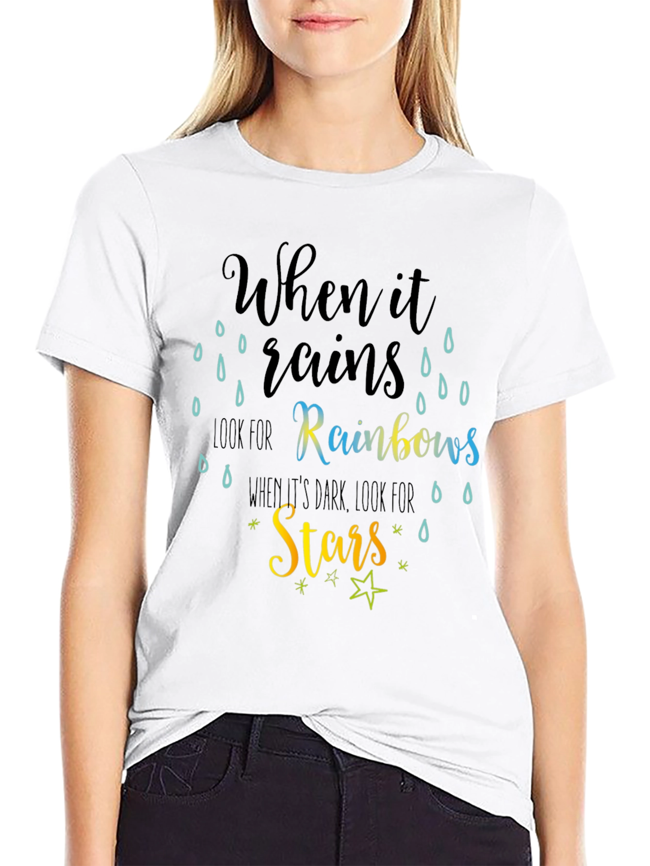 Inspirational Rainbow & Star Graphic Tee